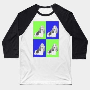 Basset Hound Puppy in blue and green Baseball T-Shirt